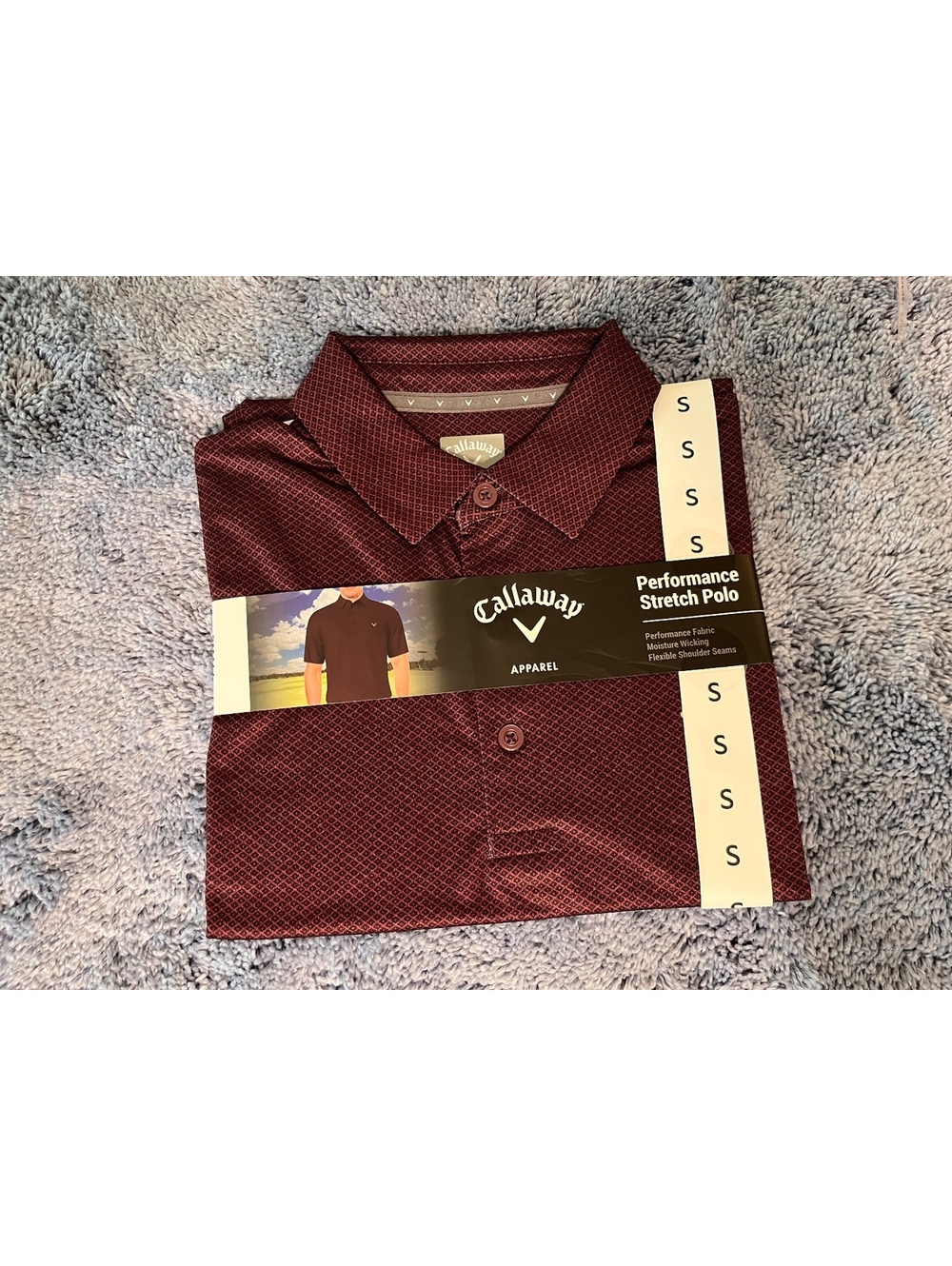 Callaway Performance Stretch Polo Shirt Small Grape Wine